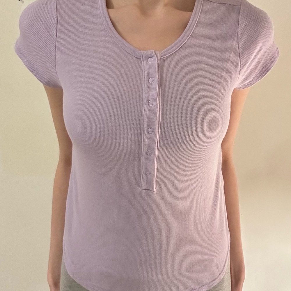 Lavender Button-Up Women's Top